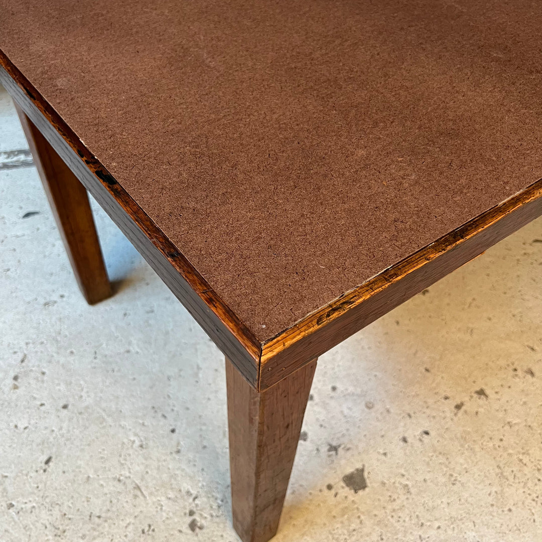 Large Oak Library Table with Storage