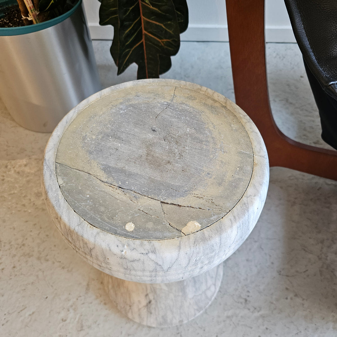 Marble Pedestal Stool Table (As-Found)