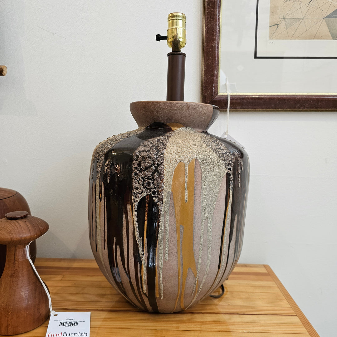 MCM Drip Glaze Pottery Table Lamp