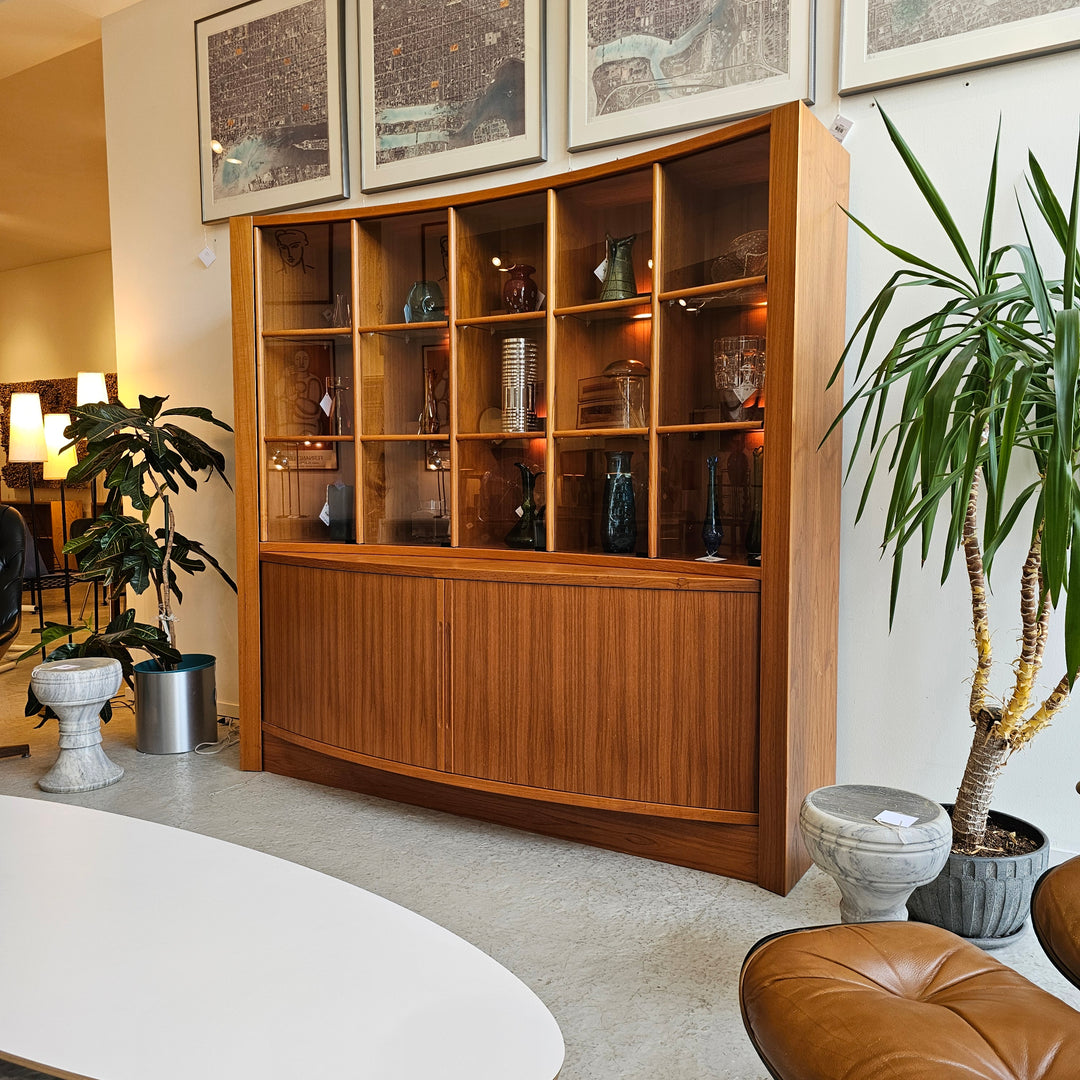 Danish Teak Breakfront Sideboard Hutch