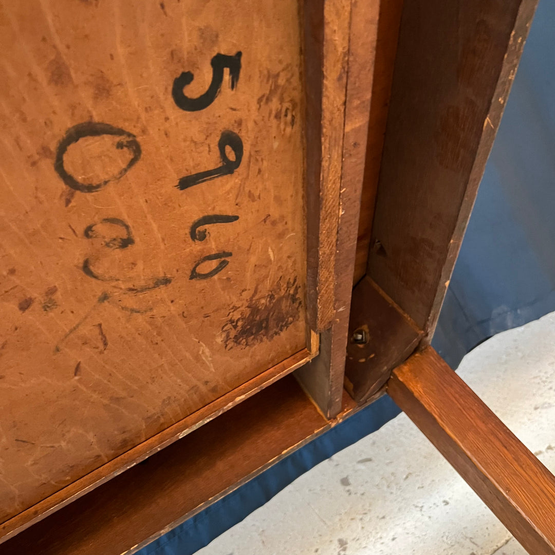 Large Oak Library Table with Storage