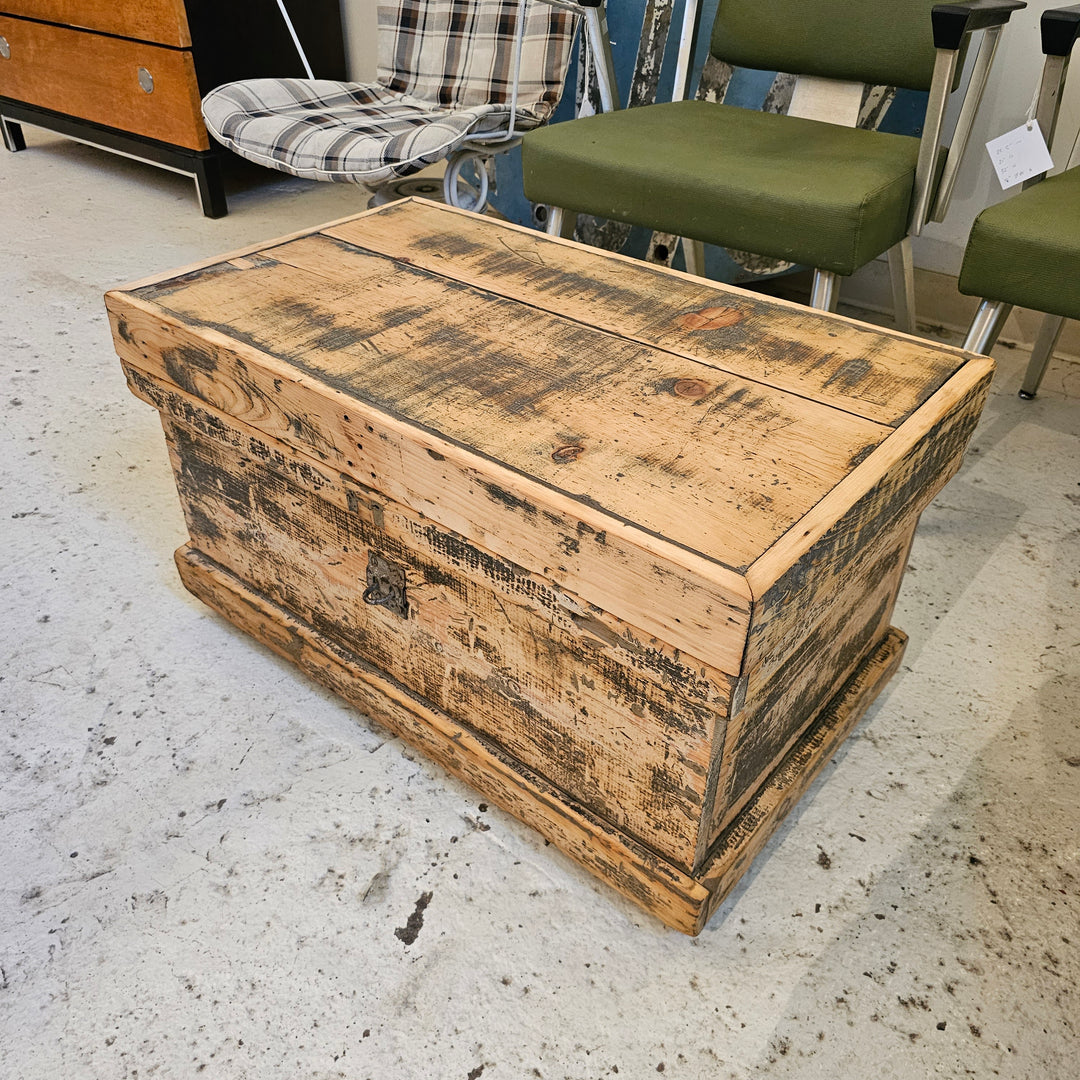 Vintage Weathered Pine Storage Chest